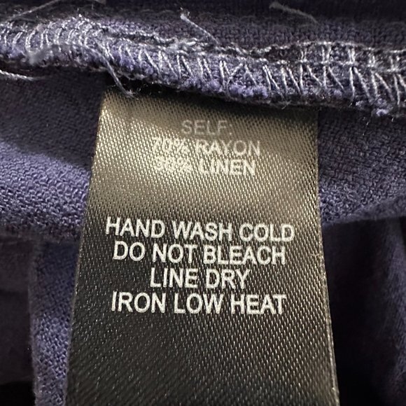 Lulus jumpsuit sz S Lana Strapless Off shoulder ruffle cropped navy blue linen - Picture 6 of 6